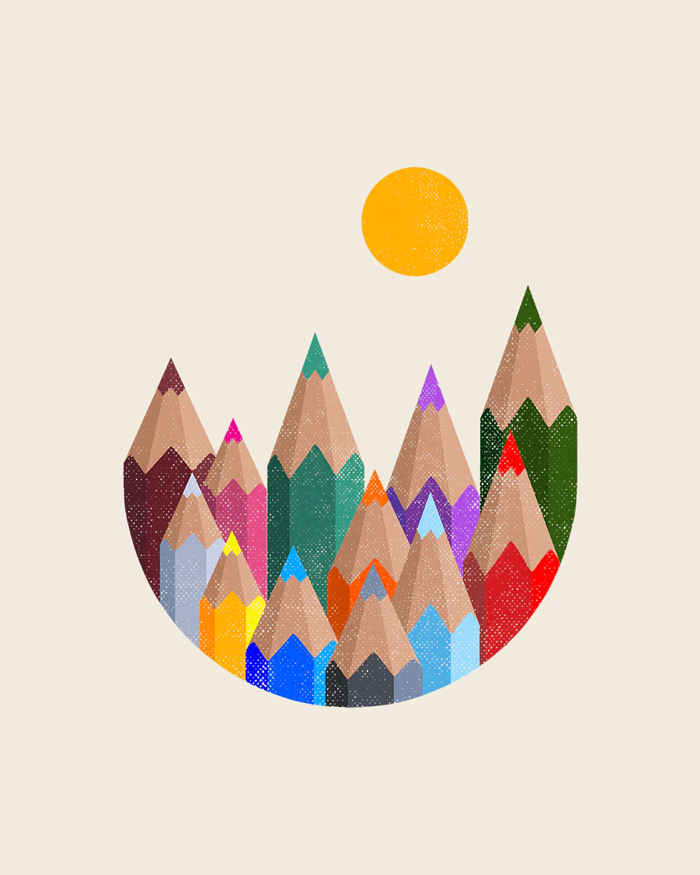 12 Colour Mountains T-Shirt - Image 4