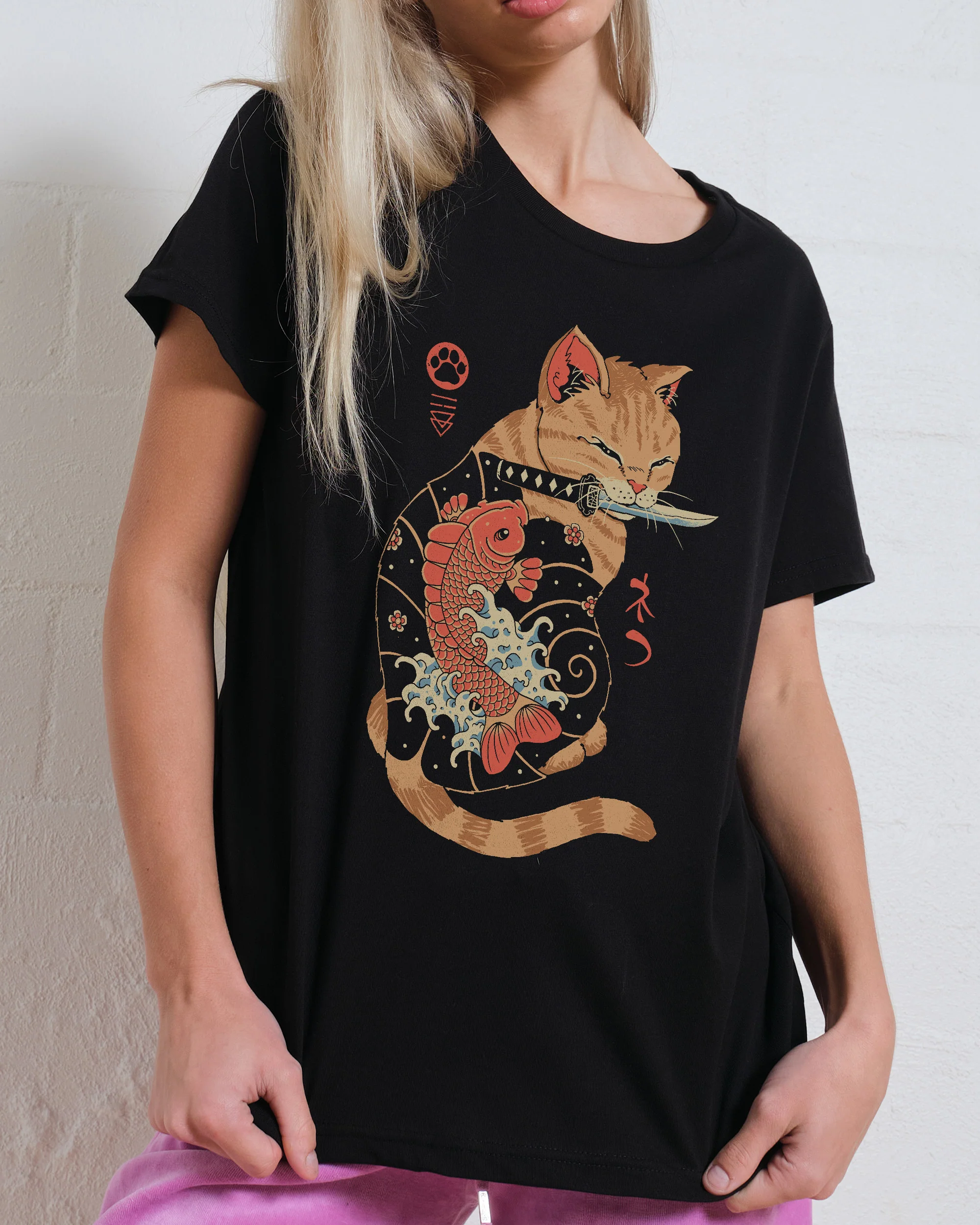Carp Tattooed Cat Women's Tee - Image 2
