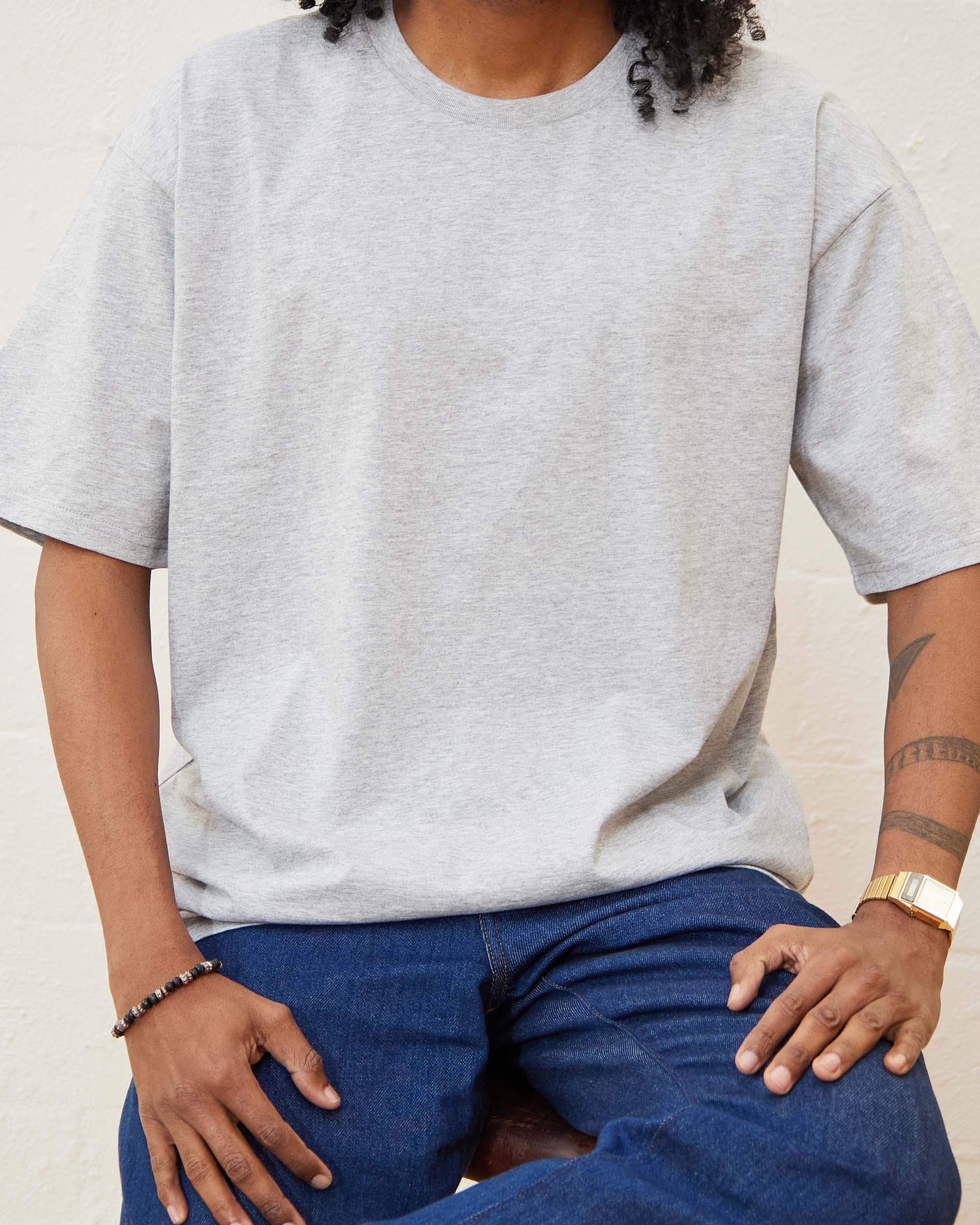 Classic Tee 5 Pack: Charcoal, Black, Grey, Natural, White - Image 4