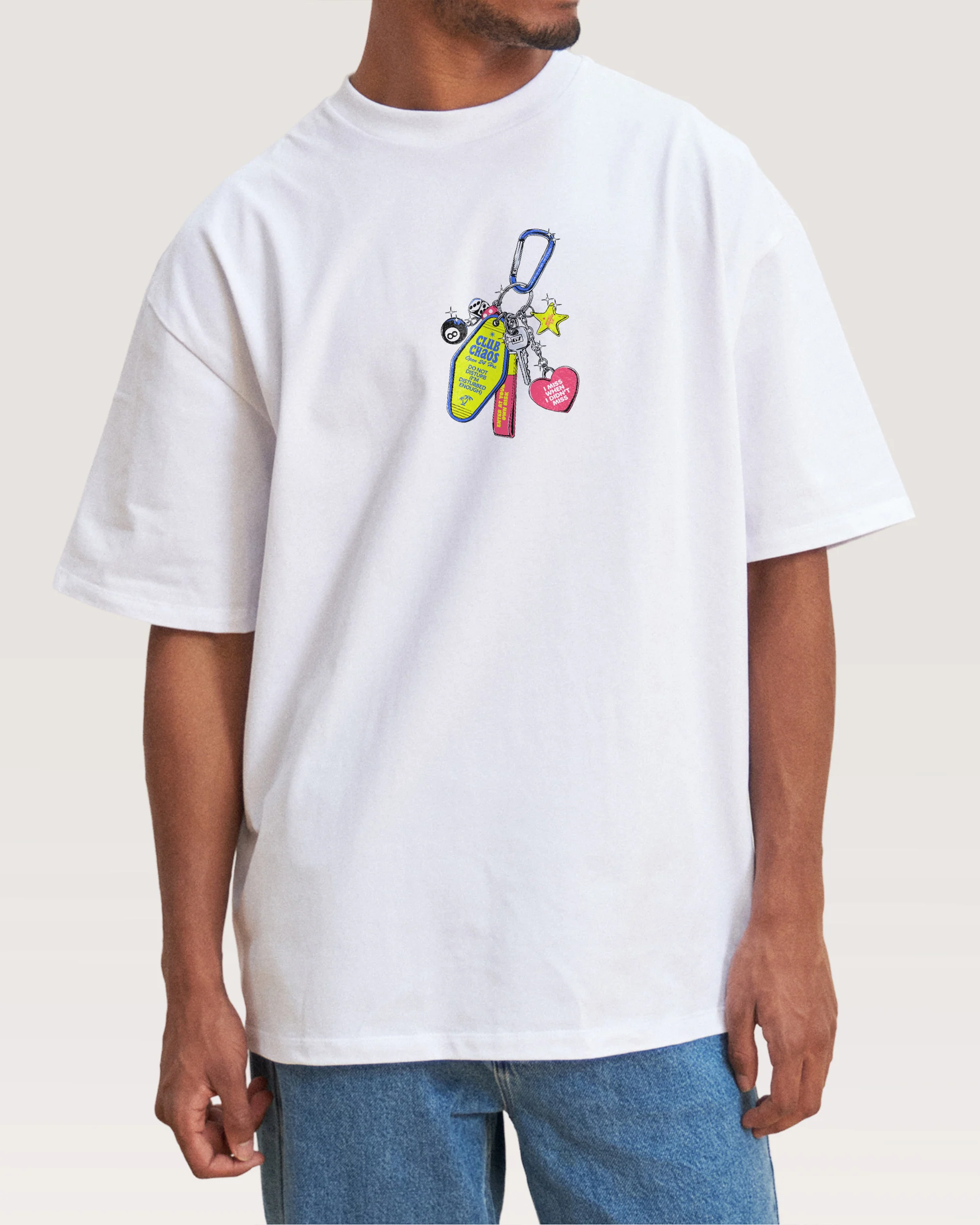 Club Chaos Key Chain Oversized Tee - Image 2