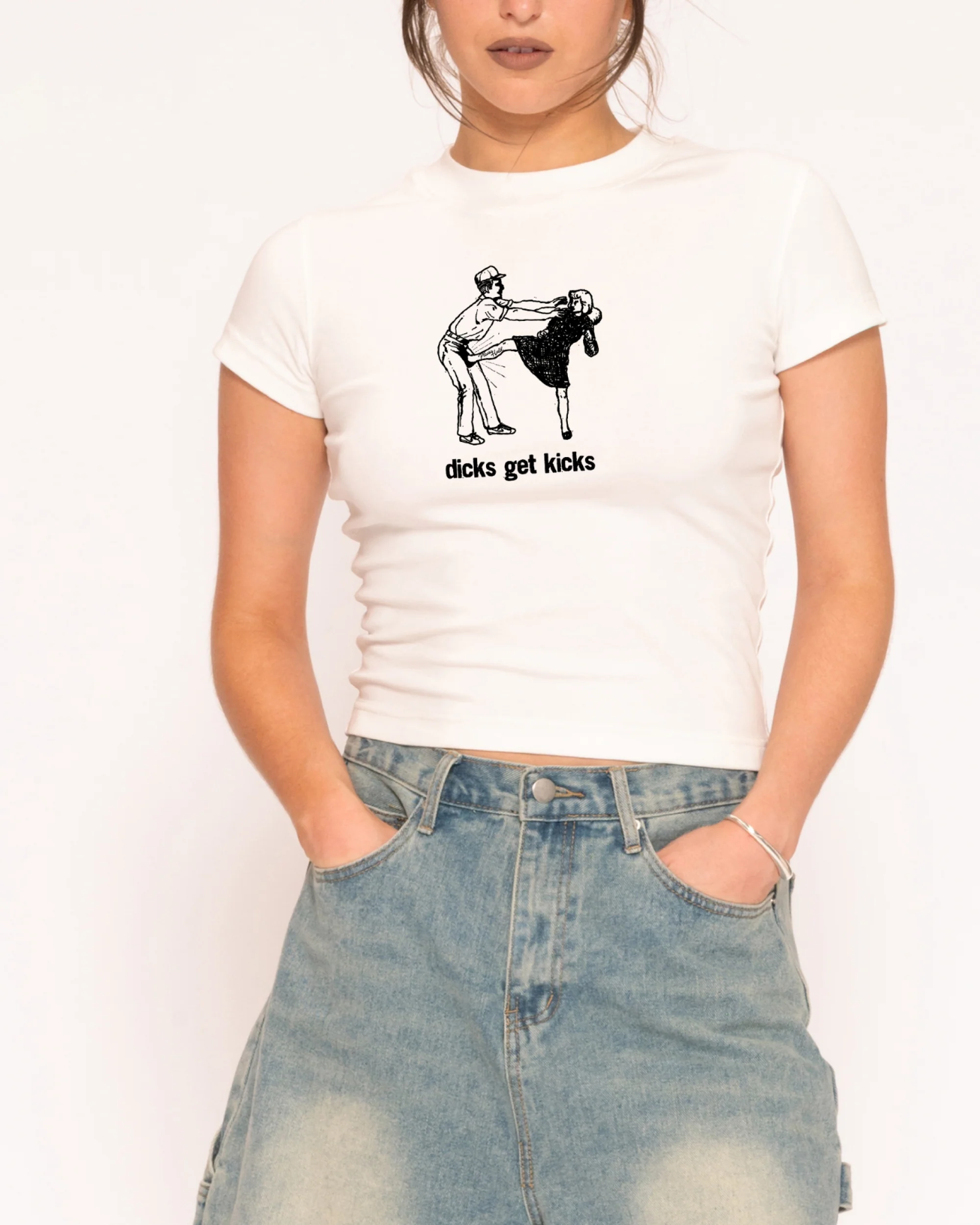 Dicks Get Kicks Longline Baby Tee - Image 3