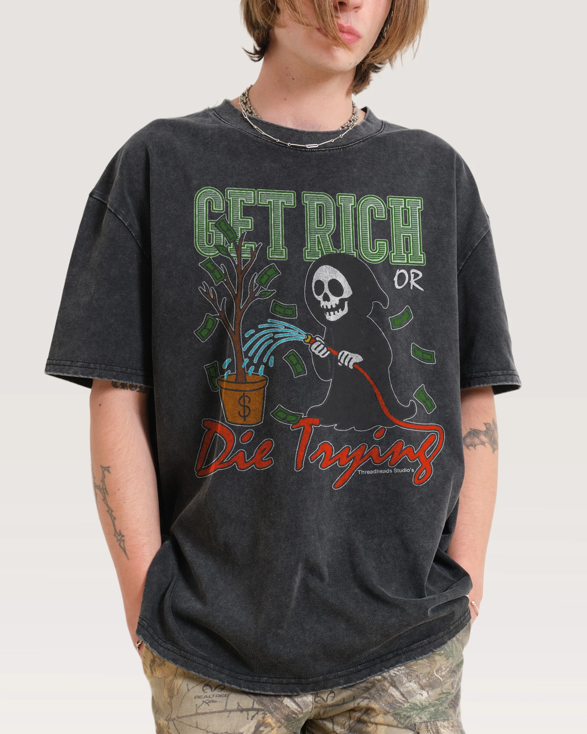 Get Rich or Die Trying Oversized Tee - Image 5