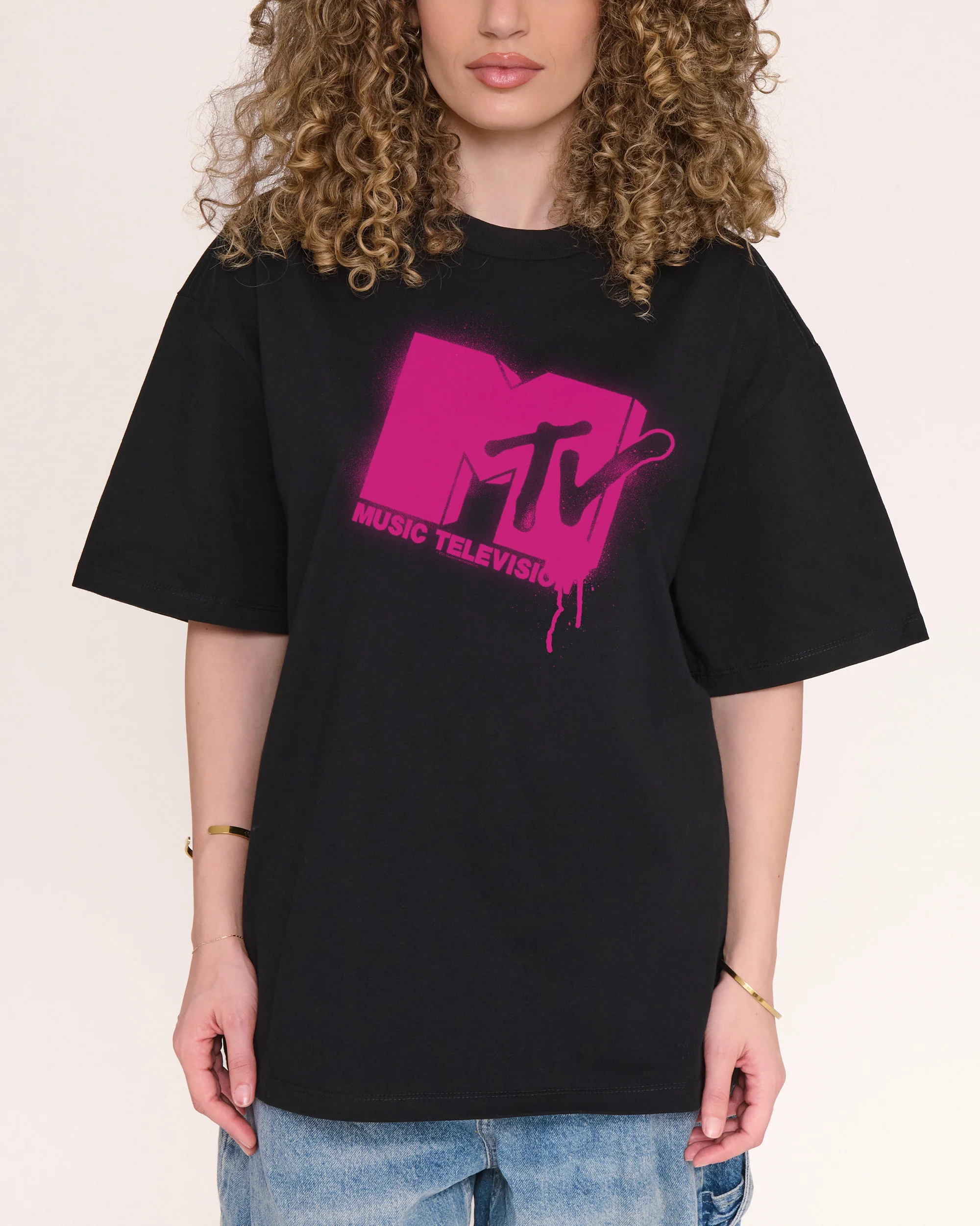 Graffiti MTV Logo Oversized Tee - Image 2