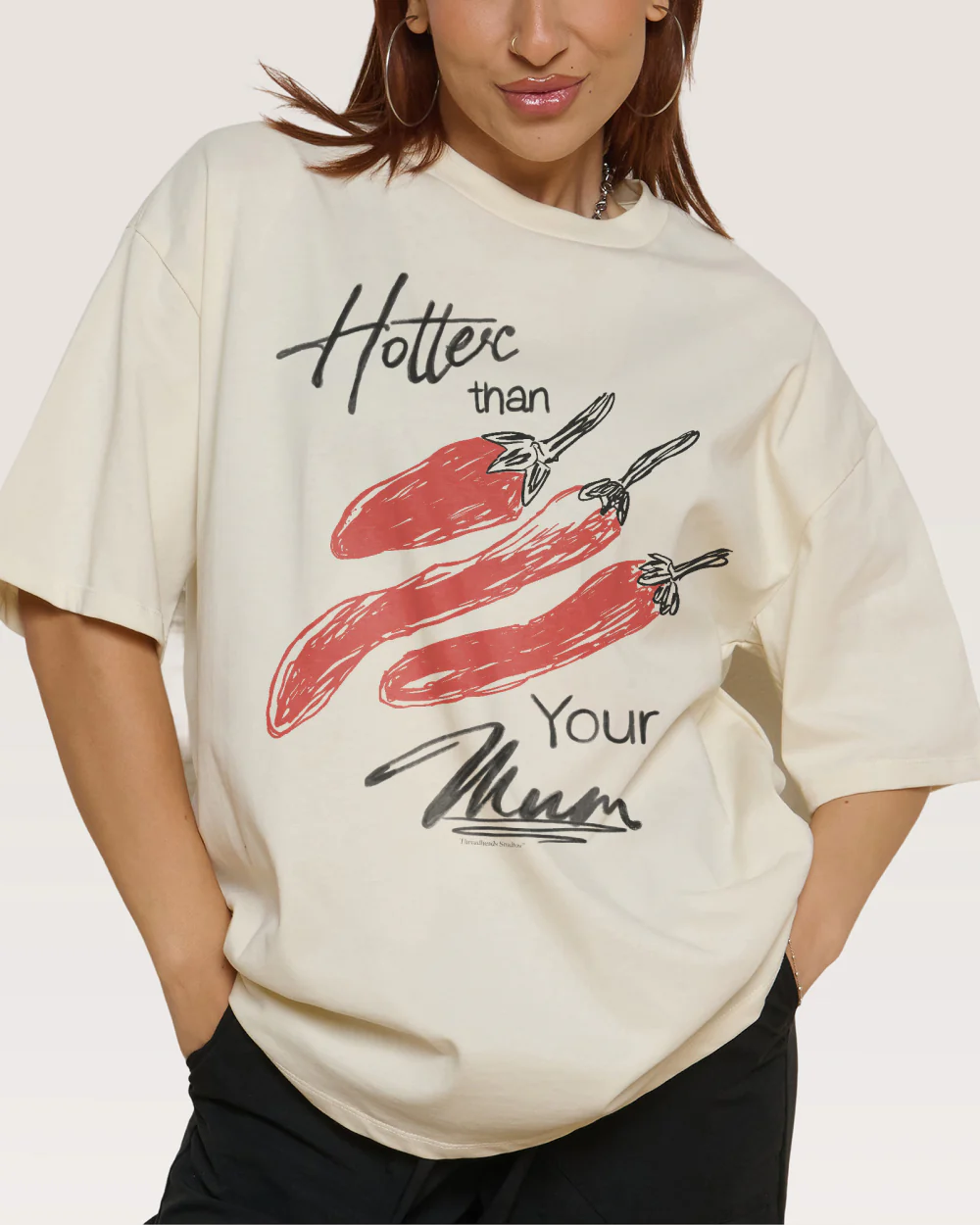 Hotter Than Your Mum Oversized Tee - Image 2