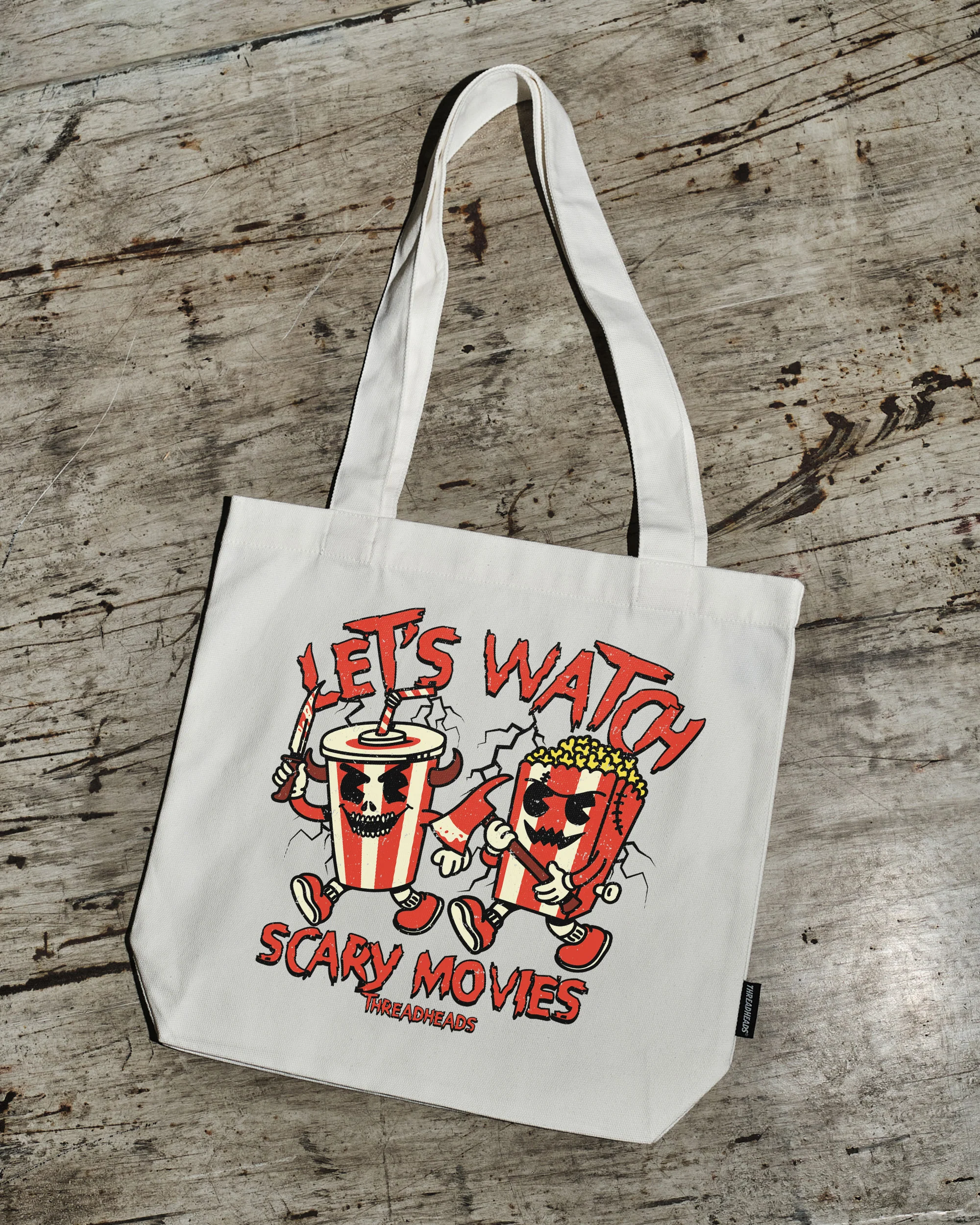 Let's Watch Scary Movies Tote Bag - Image 2