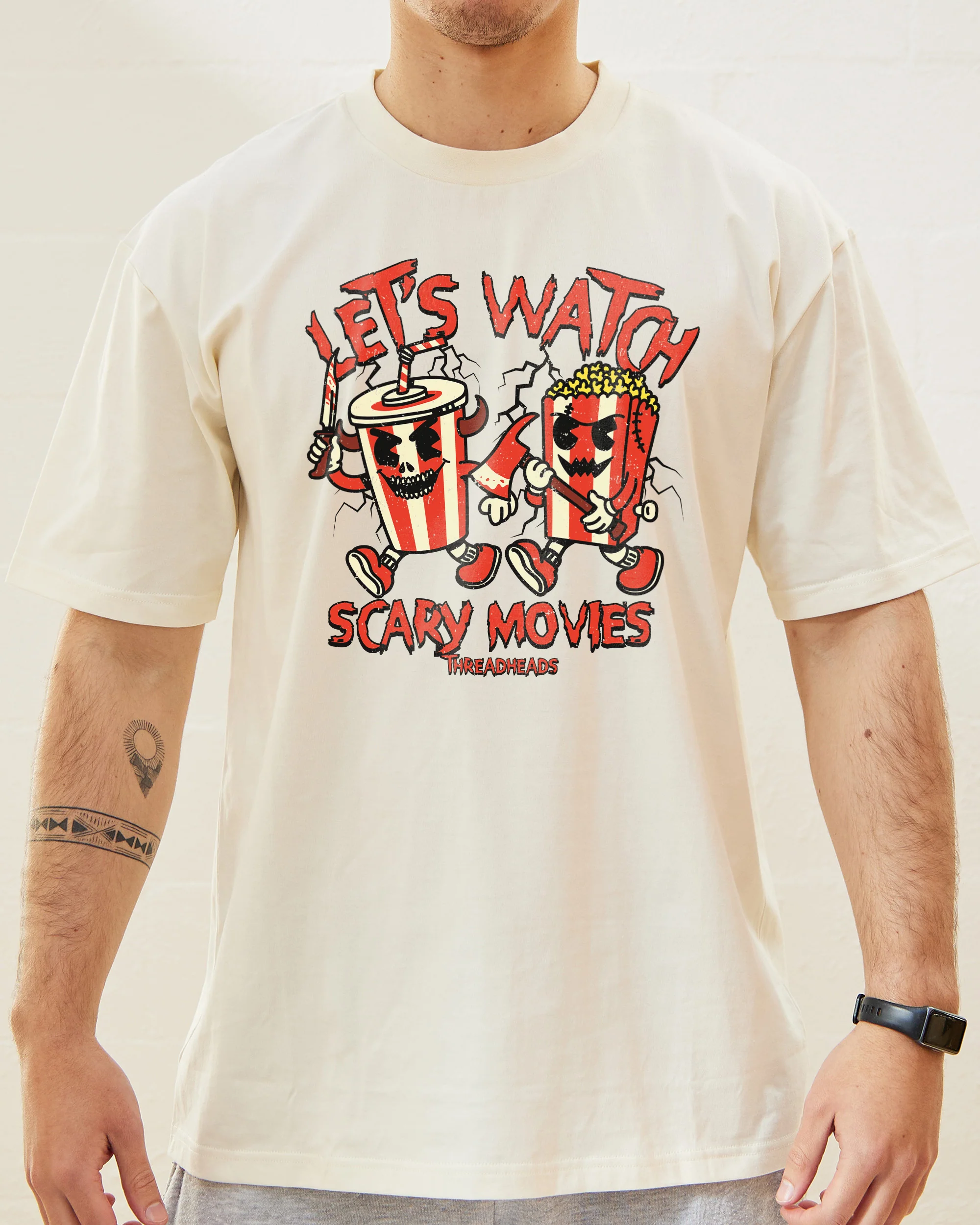 Let's Watch Scary Movies T-Shirt - Image 3
