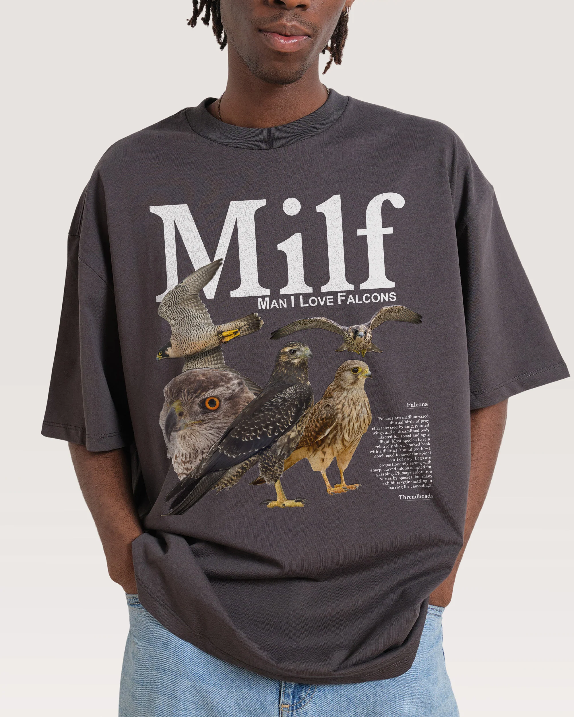 Man I Love Falcons Oversized Tee - Image 2