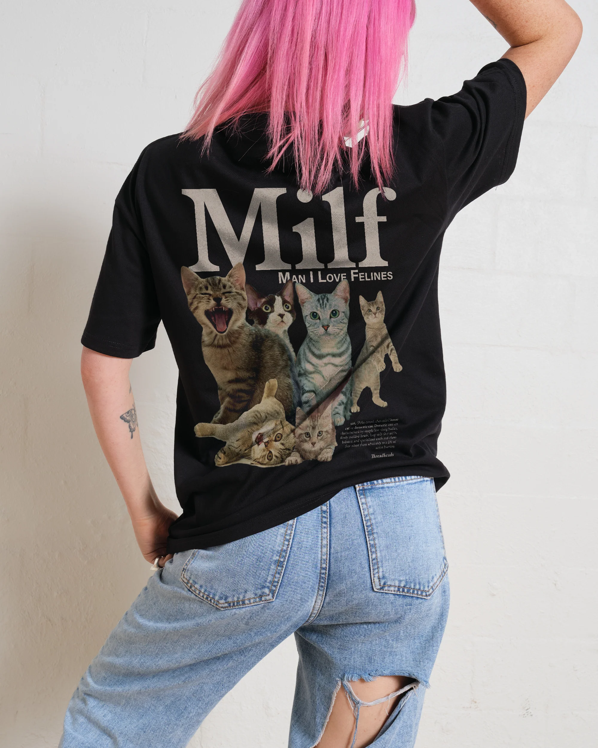 Man I Love Felines Front and Back T-Shirt - Image 5