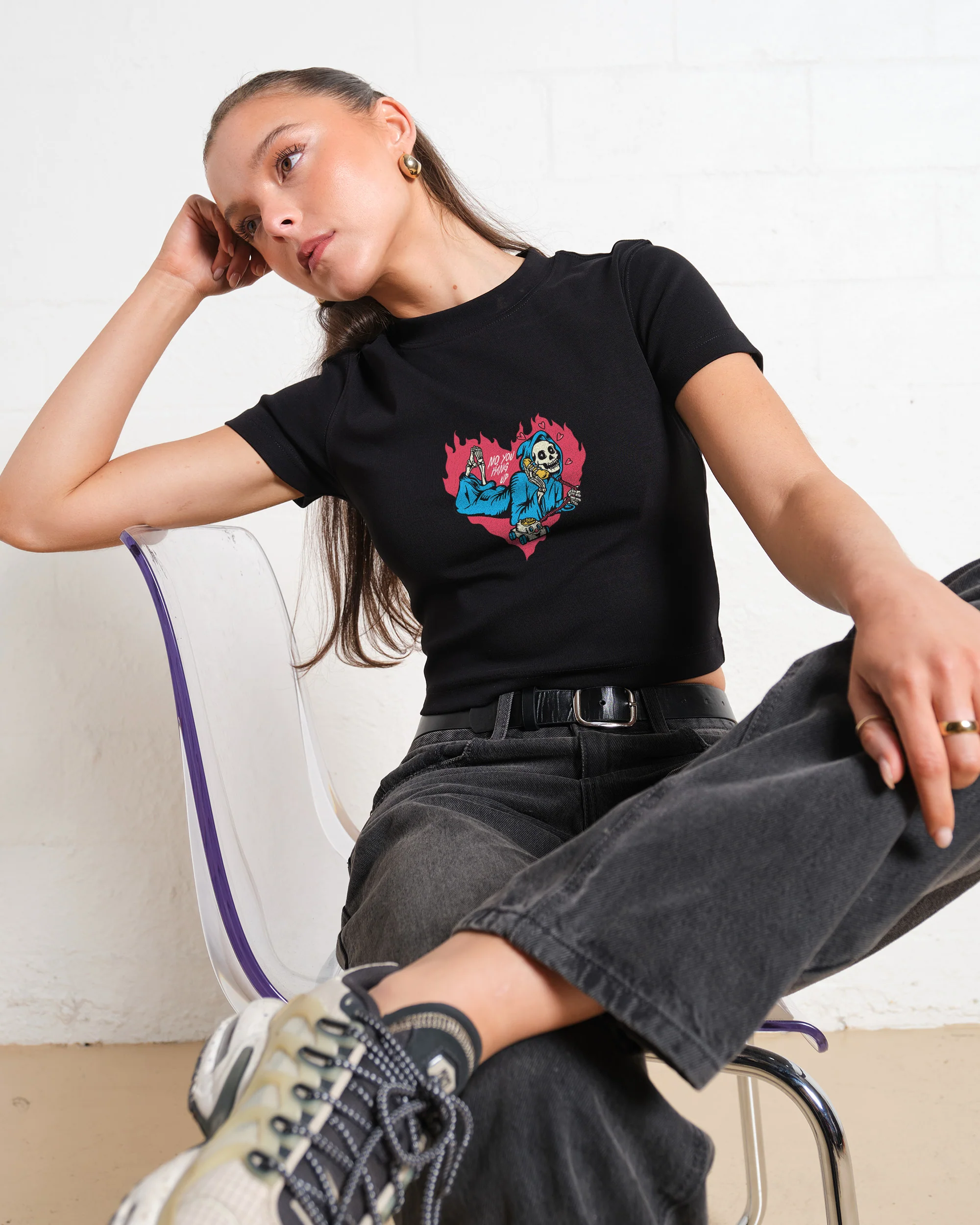 No You Hang Up Baby Tee - Image 2
