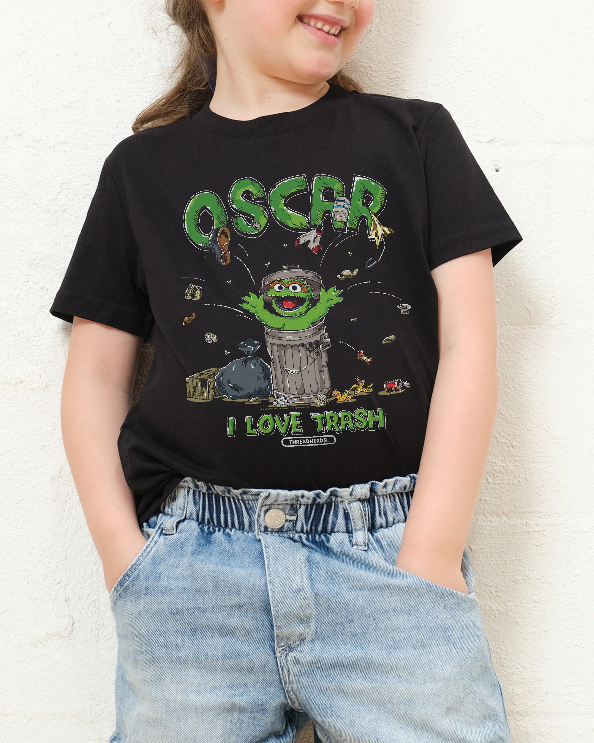 Oscar I Love Trash Kids T-Shirt - Image 3