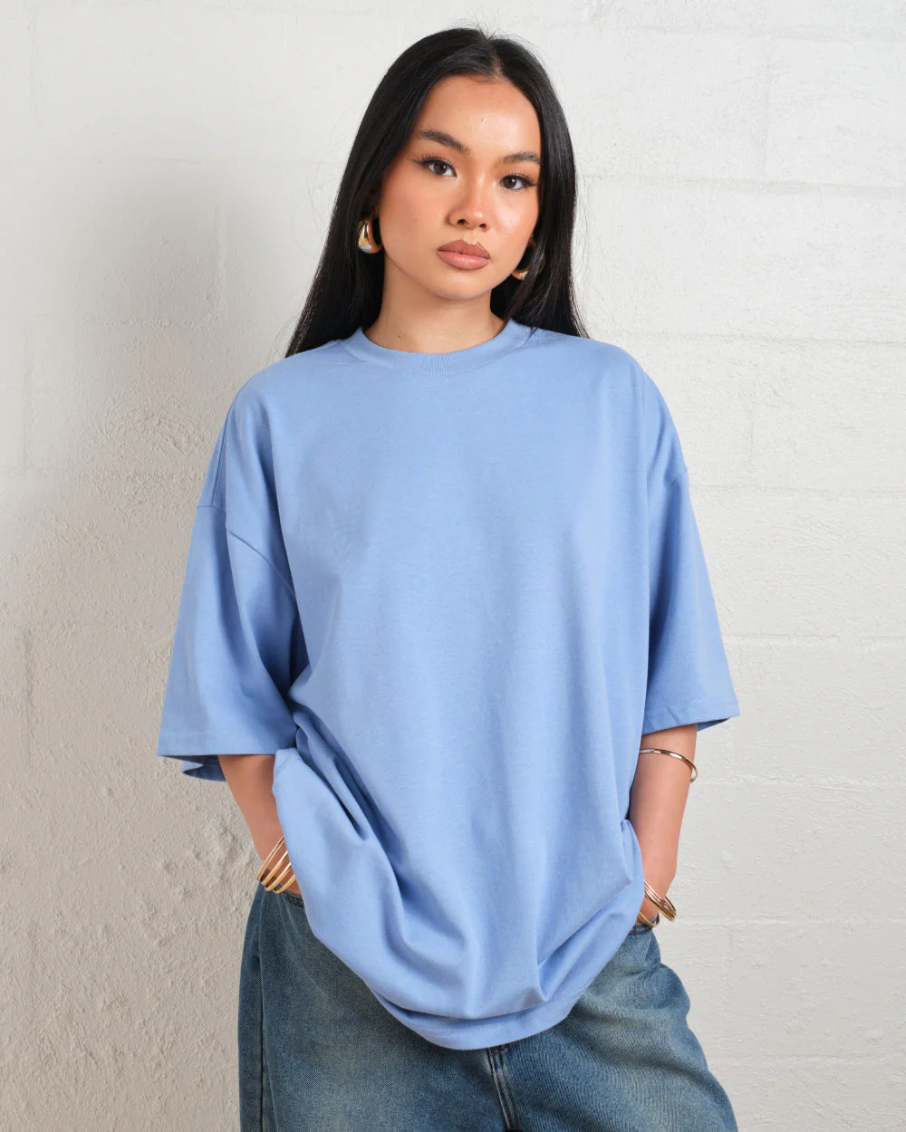 Oversized Tee 2 Pack: Powder Blue, Brown - Image 2