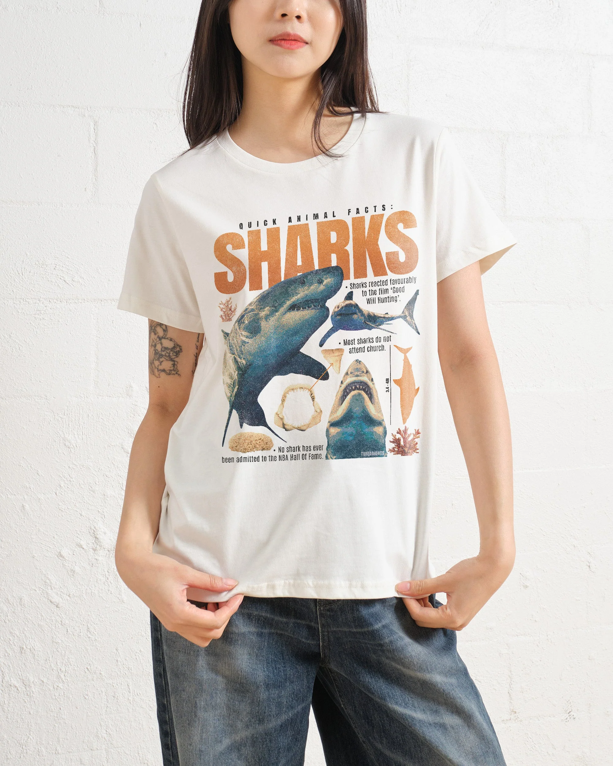 Quick Animal Facts - Sharks Women's Tee - Image 3