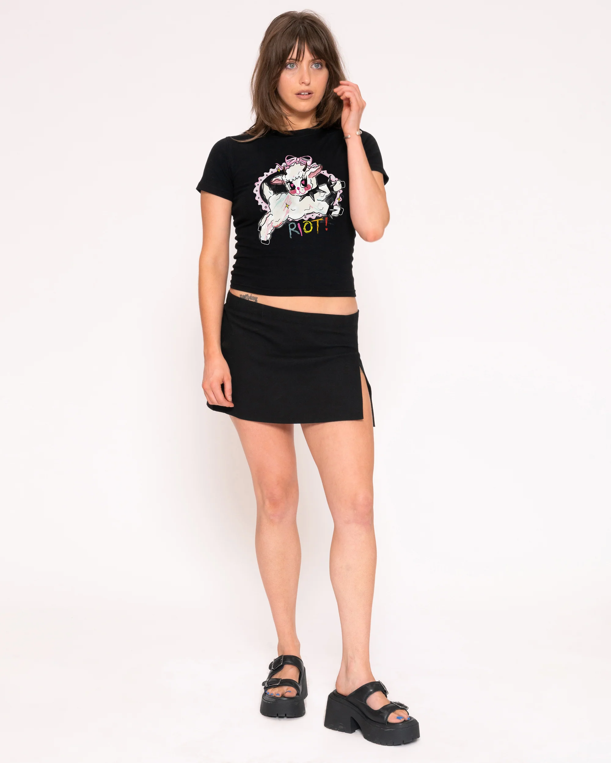 Riot Longline Baby Tee - Image 4