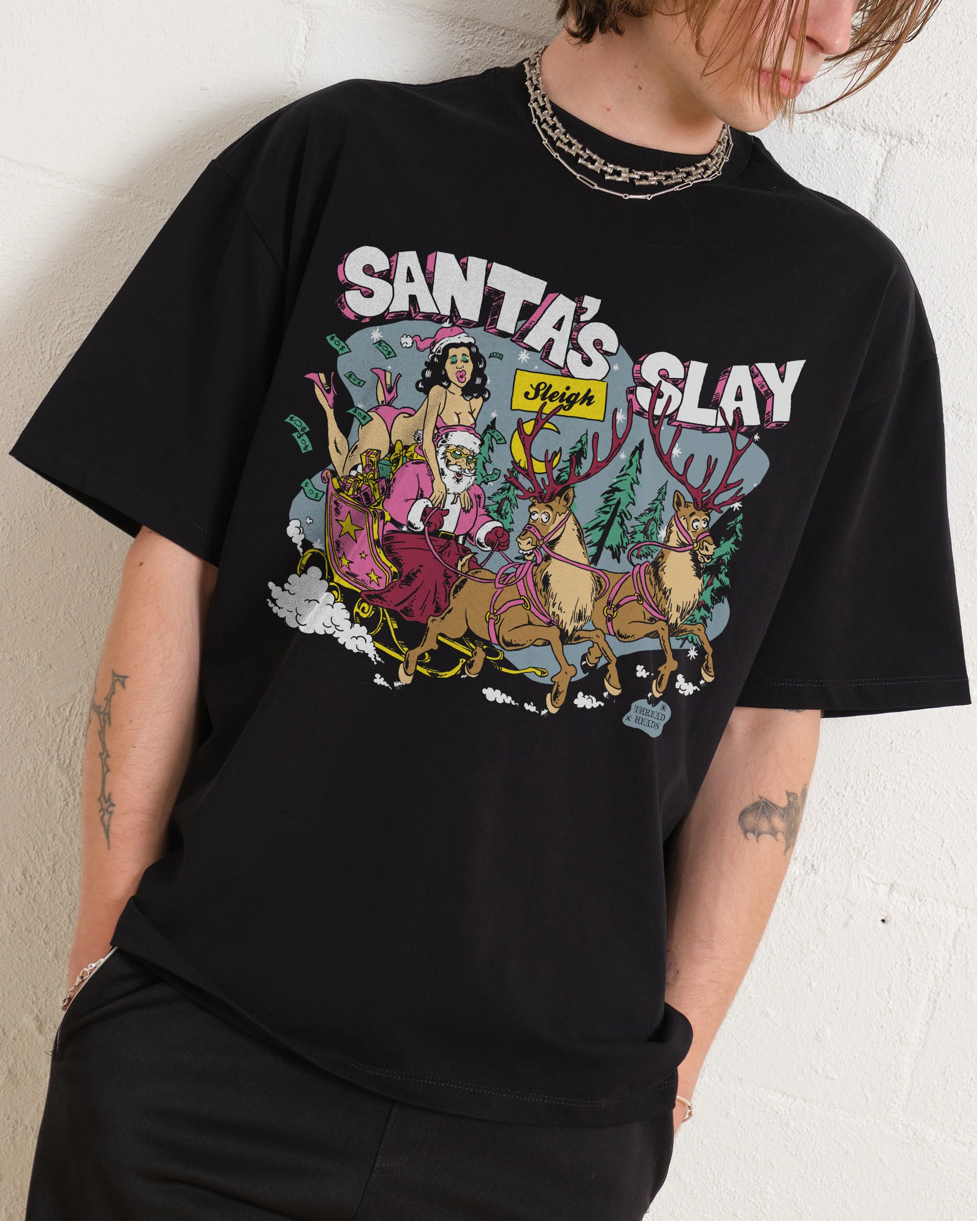 Santa Slay Oversized Tee - Image 2
