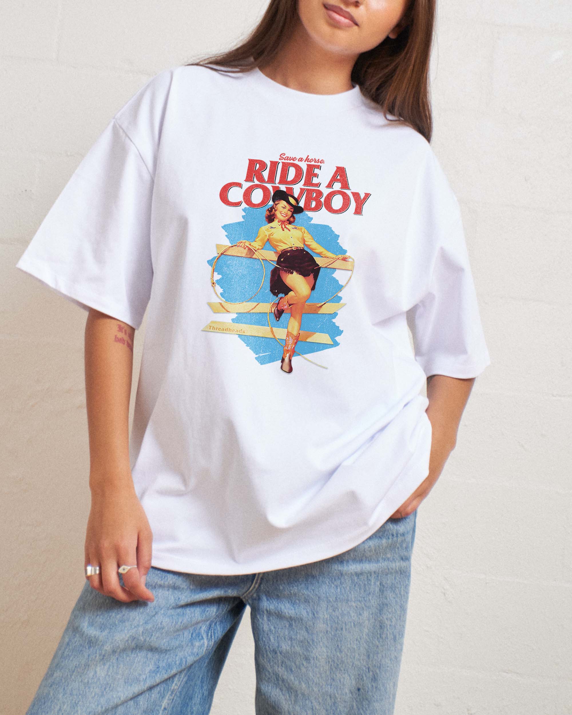 Save a Horse, Ride a Cowboy Oversized Tee - Image 3