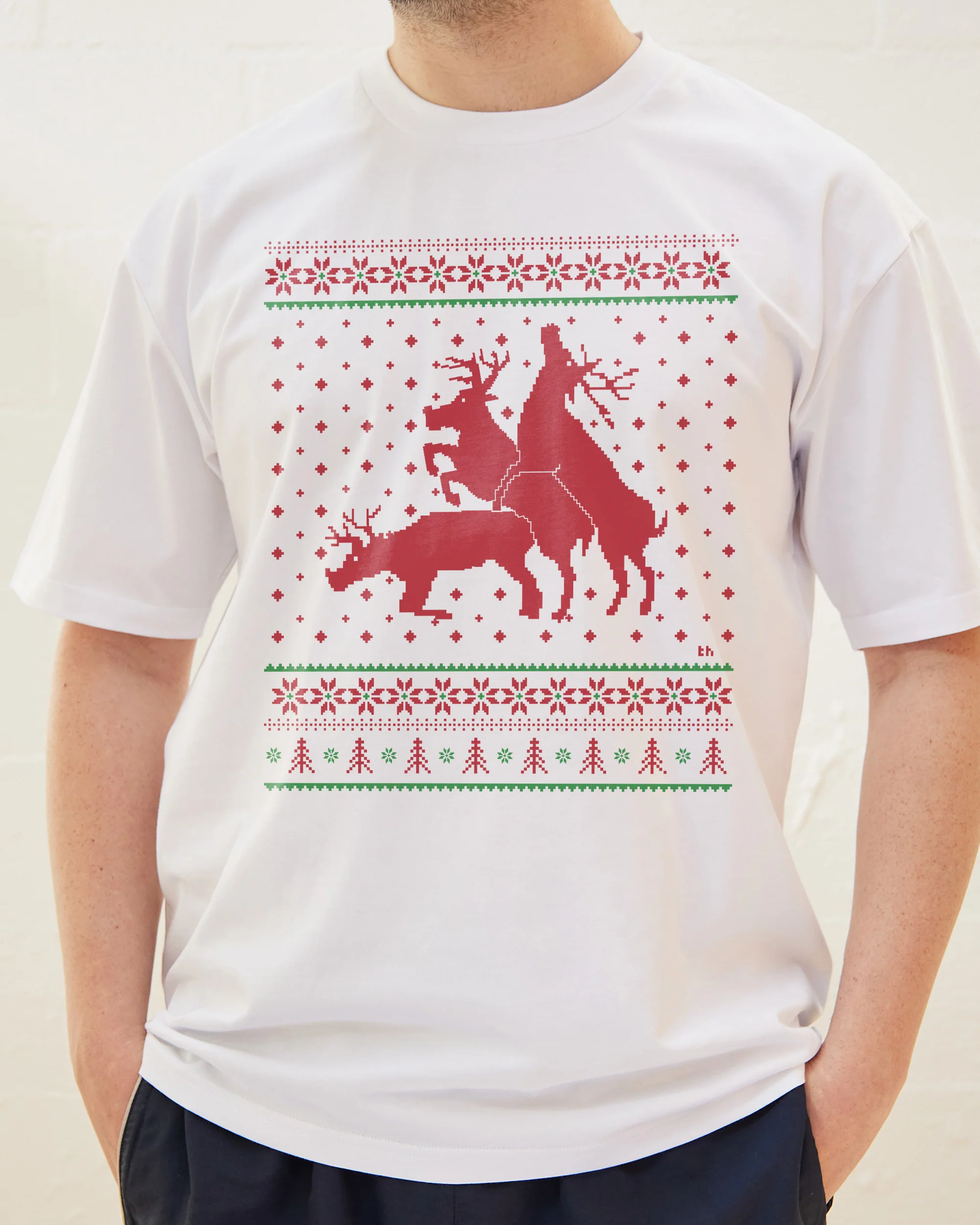 Sexing Reindeer Ugly Jumper T-Shirt - Image 4
