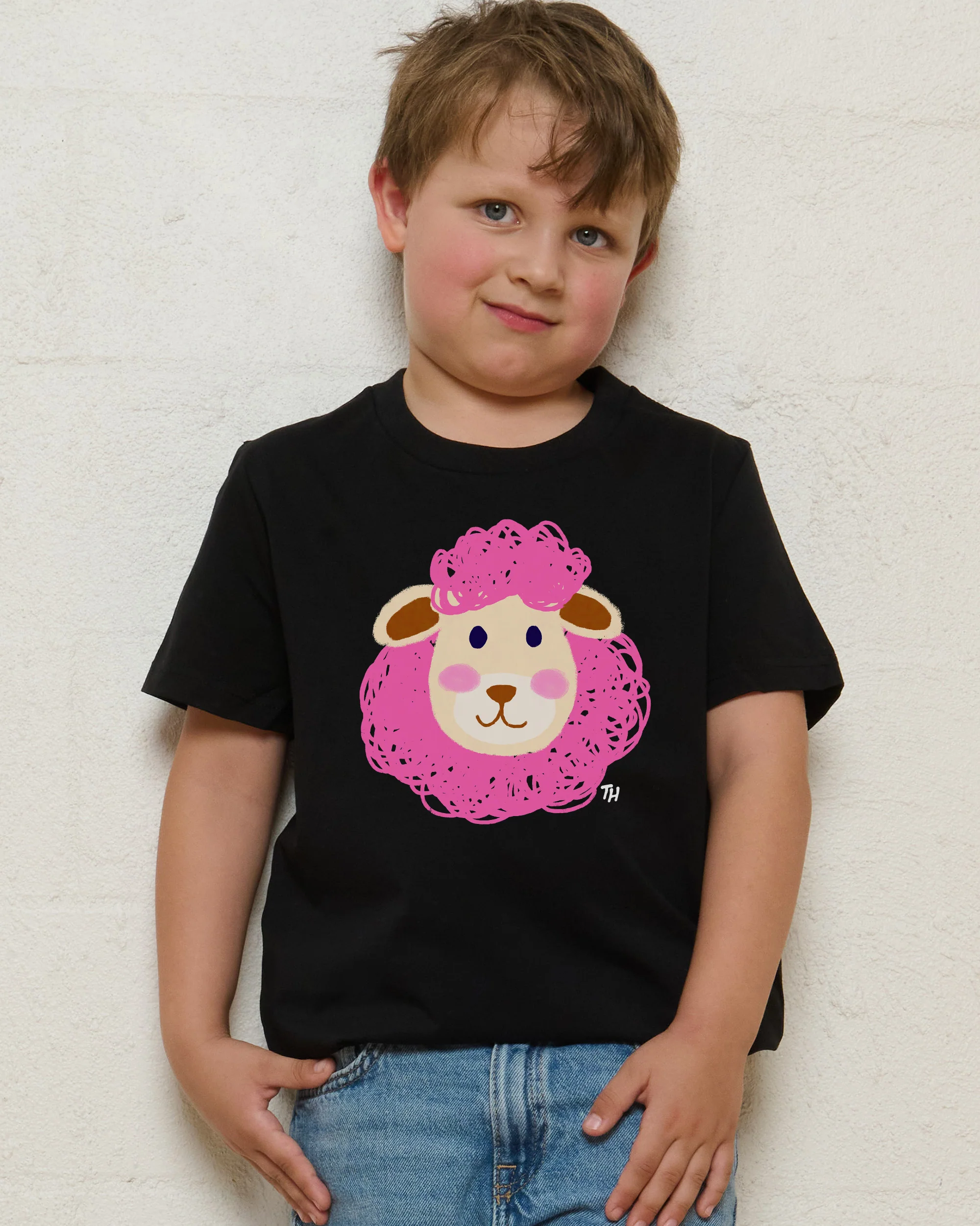 Sheep Face Kids T-Shirt - Image 2