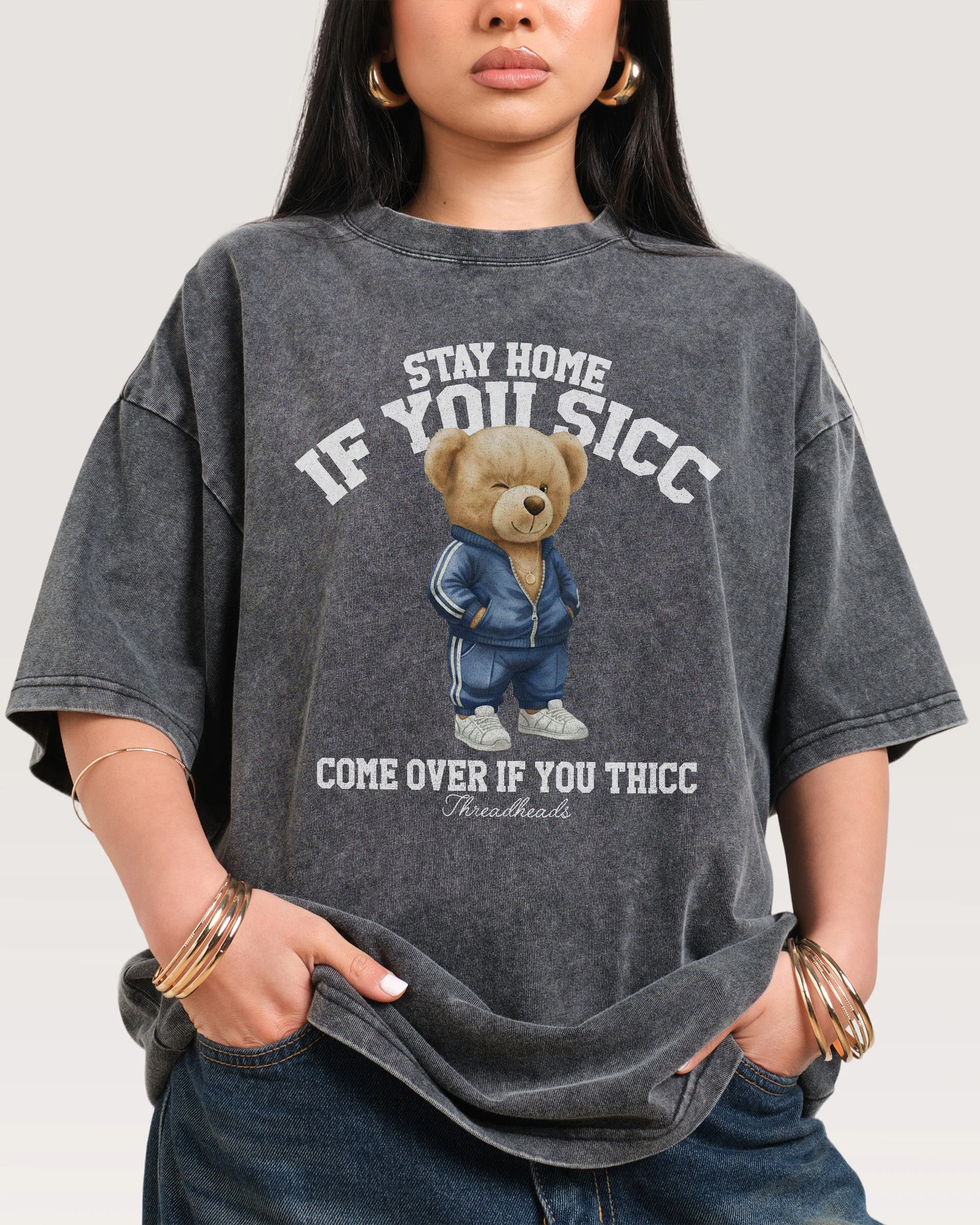 Stay Home if you Sicc Oversized Tee - Image 6