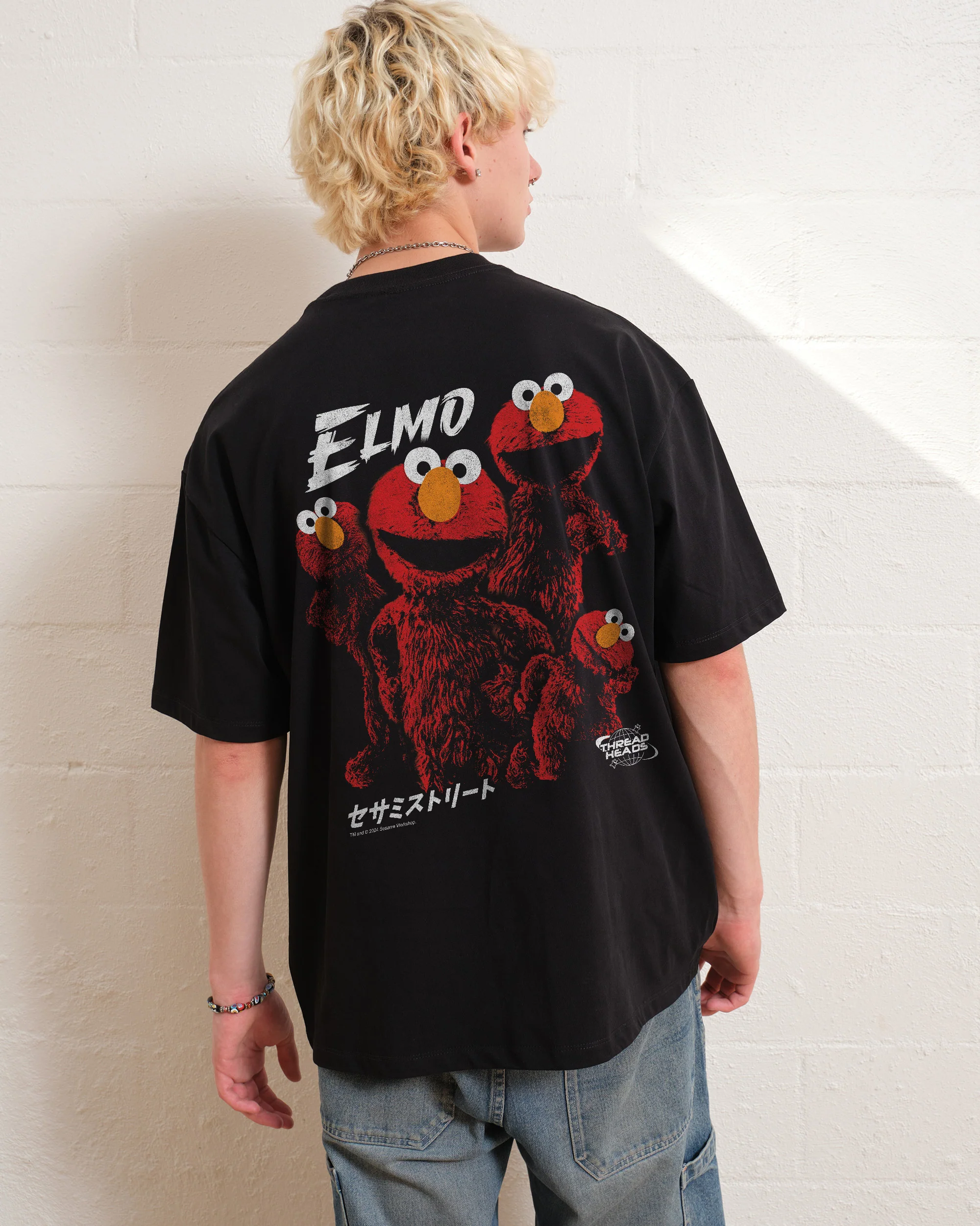 Tokyo Elmo Front and Back Oversized Tee - Image 3