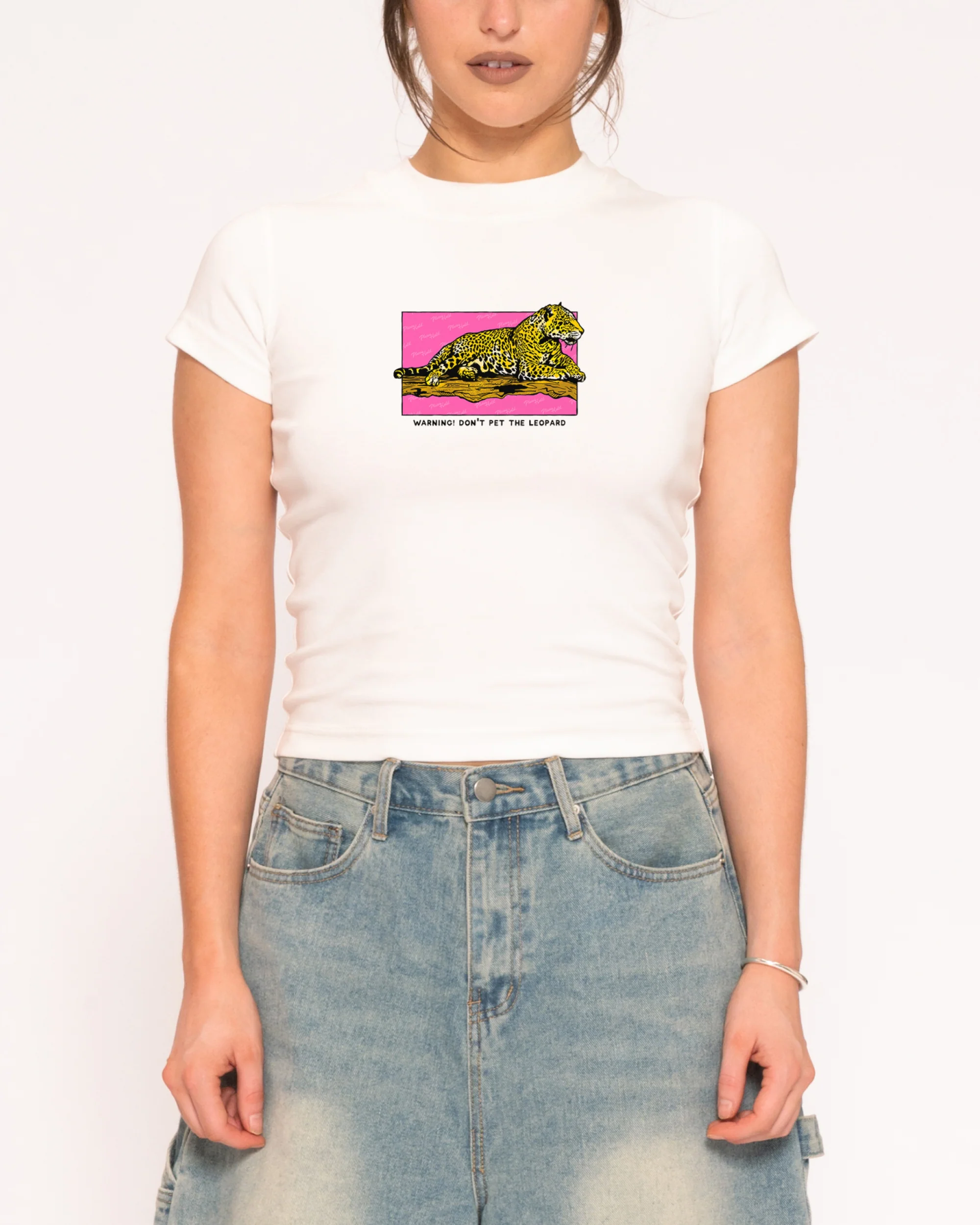 Warning! Don't Pet The Leopard Longline Baby Tee
