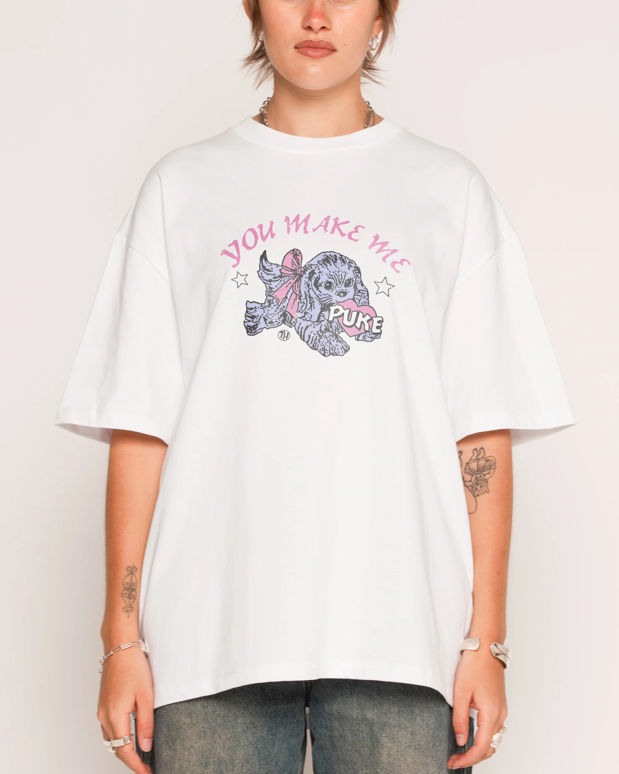 You Make Me Puke Oversized Tee - Image 3
