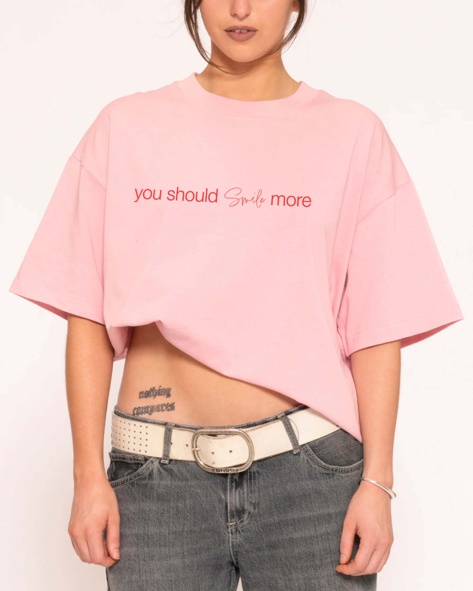 You Should Smile More Boxy Crop Tee - Image 3